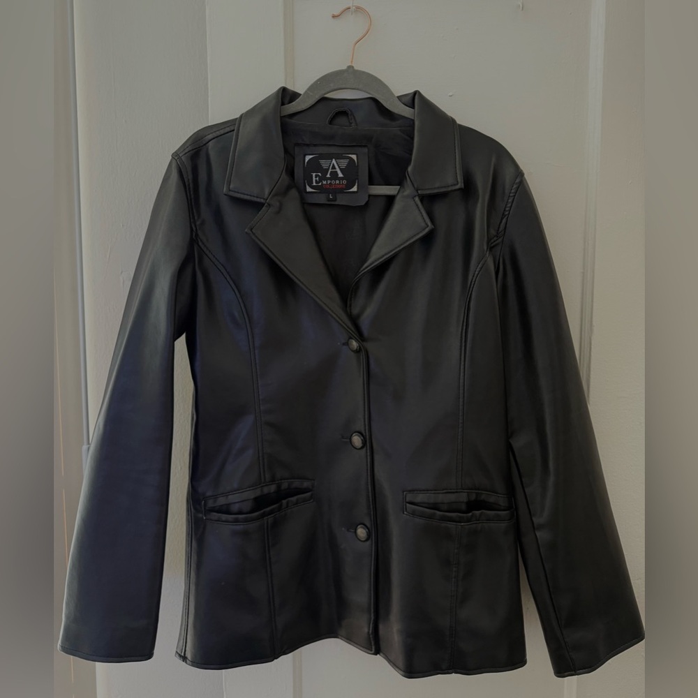 Emporio Armani Leather Black Jacket